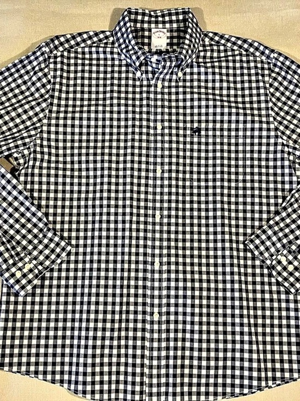 Brooks Brothers Men's Gingham Cotton Shirt Large Like New